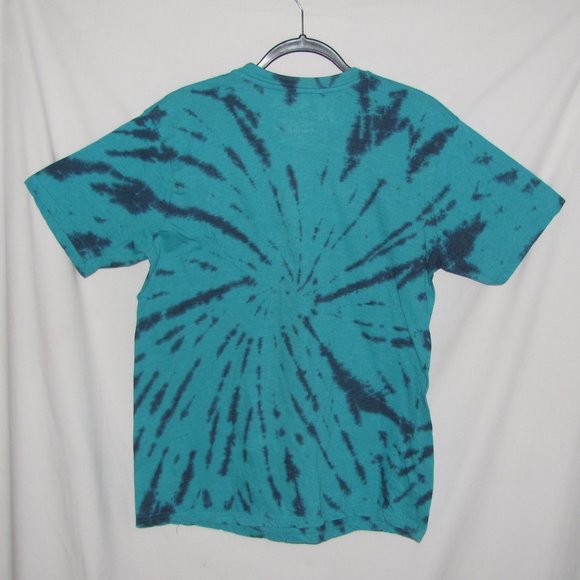 Mens' Def Leppard Black Teal Tie Dye Graphic Tee T-Shirt Size Large - Picture 3 of 5